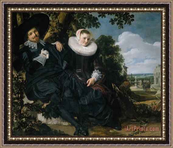 Frans Hals Marriage Portrait of Isaac Massa En Beatrix Van Der Laen Framed Painting