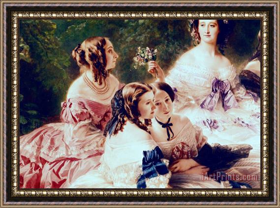 Franz Xaver Winterhalter Empress Eugenie and her Ladies in Waiting Framed Painting