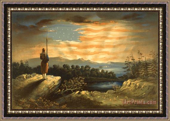 Frederic Edwin Church Our Heaven Born Banner Framed Painting