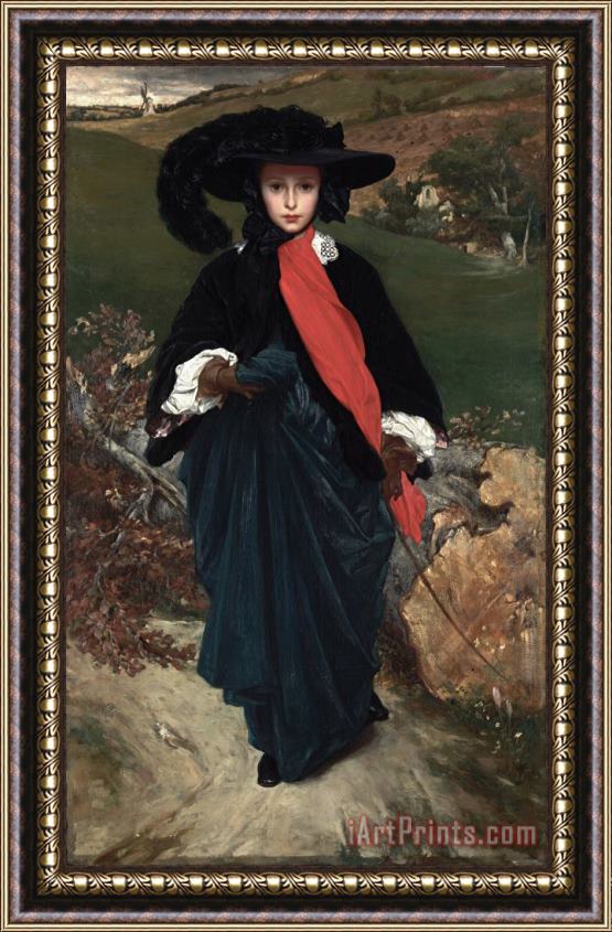 Frederic Leighton Portrait of May Sartoris Framed Painting