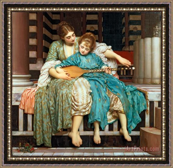 Frederic Leighton The Music Lesson Framed Painting