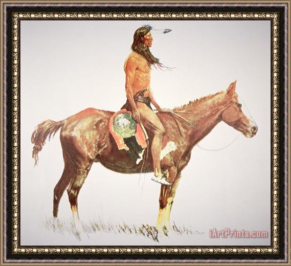 Frederic Remington A Cheyenne Brave Framed Painting