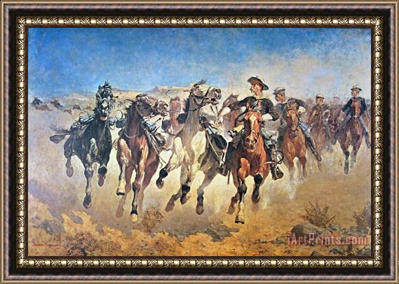 Frederic Remington Troopers Moving Framed Print