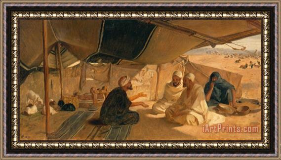 Frederick Goodall Arabs in the Desert Framed Painting