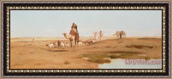 Frederick Goodall Bedouin in the Desert Framed Print