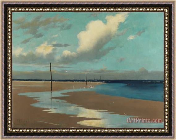 Frederick Milner Beach at Low Tide Framed Painting