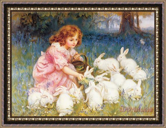 Frederick Morgan Feeding the Rabbits Framed Painting