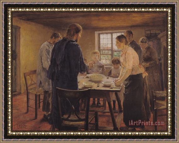 Fritz von Uhde Christ With The Peasants Framed Print