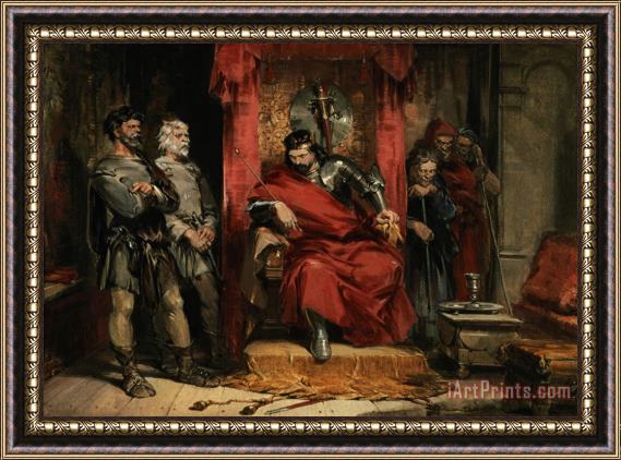 George Cattermole Macbeth instructing the Murderers employed to kill Banquo Framed Print