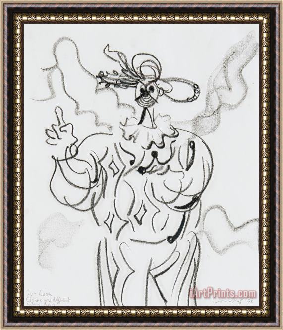 George Condo Clown for Lisa, 1988 Framed Print