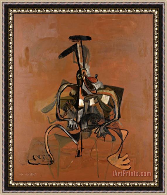 George Condo Expanding Brown Dog, 1989 Framed Painting