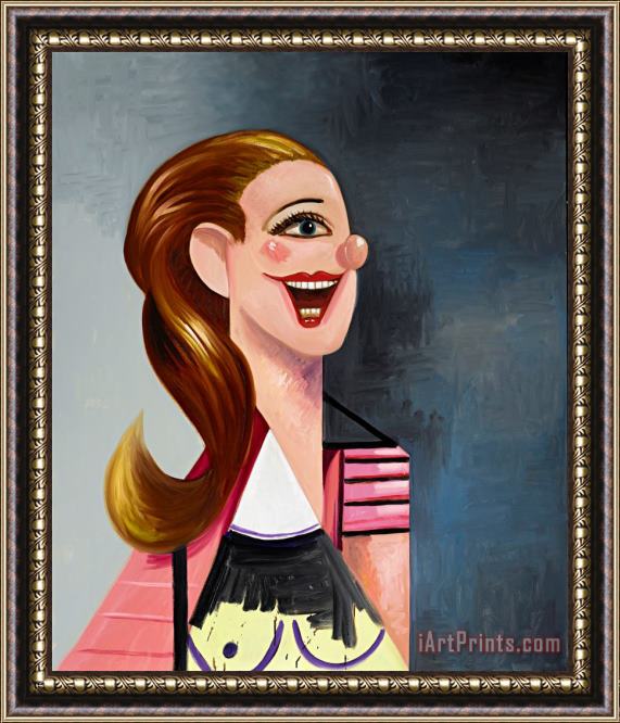 George Condo Female Portrait Composition, 2008 Framed Painting