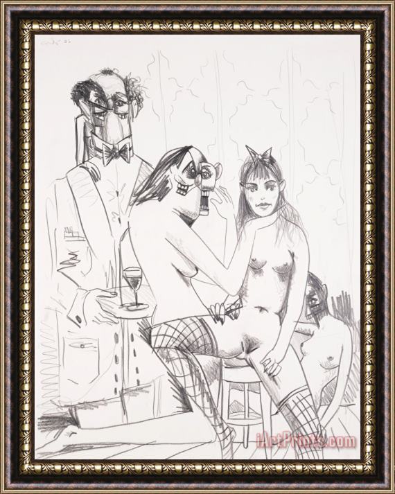 George Condo Jean Louis with Nudes, 2006 Framed Painting