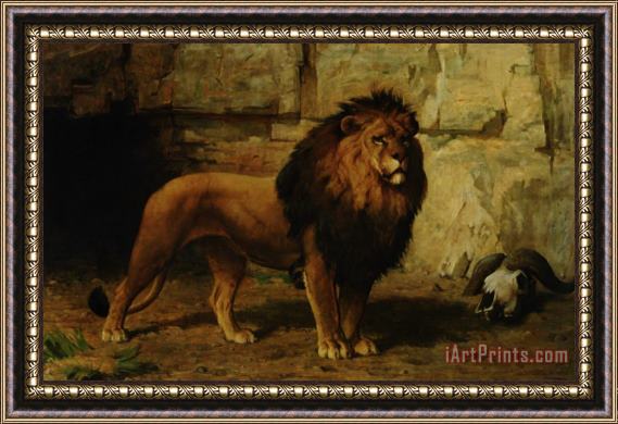 George Goodwin Kilburne Lion Guarding His Den Framed Painting