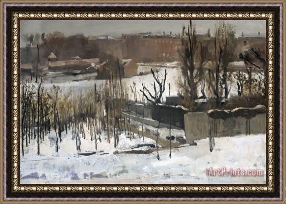 George Hendrik Breitner View of The Oosterpark, Amsterdam, in The Snow Framed Painting