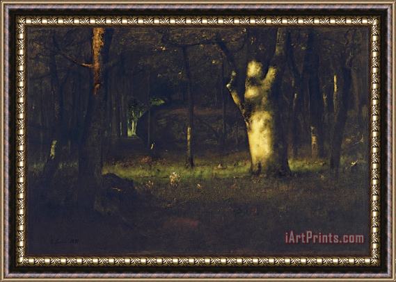 George Inness Sunset in The Woods Framed Painting