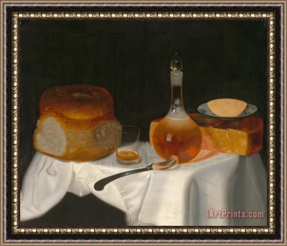 George Smith Still Life of Bread, Butter And Cheese Framed Print