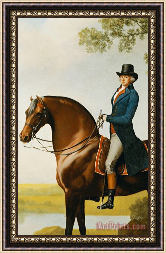 George Stubbs Portrait Of Warren Hastings Small Full Length On His Celebrated Arabian Framed Painting
