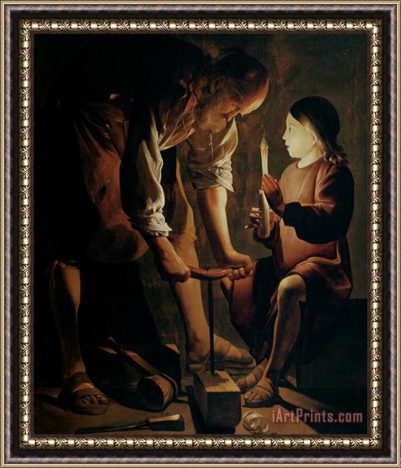 Georges de la Tour Saint Joseph the Carpenter Framed Painting