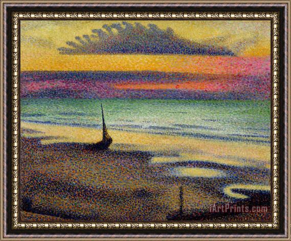 Georges Lemmen The Beach at Heist Framed Painting