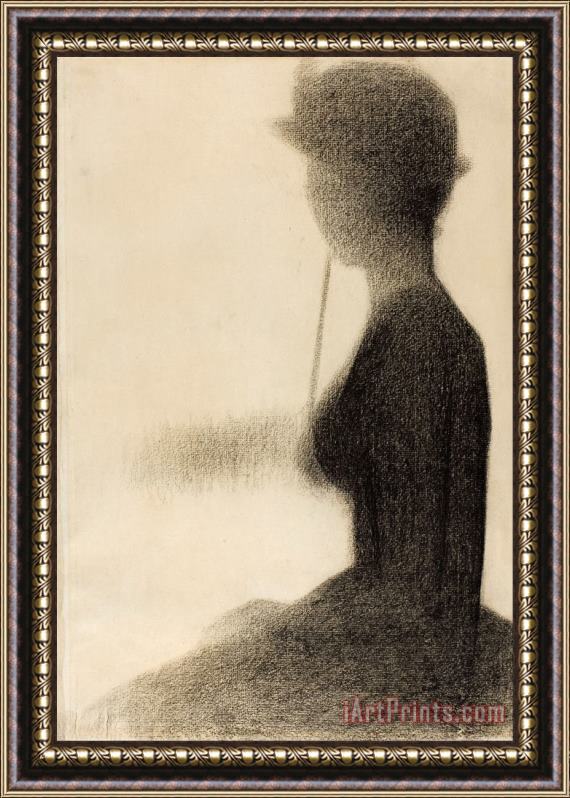 Georges Seurat Seated Woman with a Parasol (study for La Grande Jatte) Framed Print