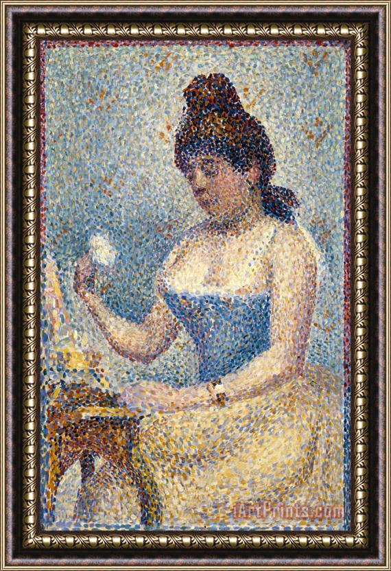 Georges Seurat Young Woman Powdering Herself Framed Print