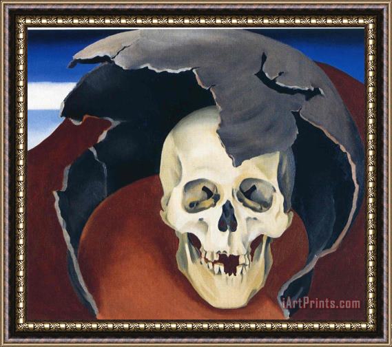 Georgia O'keeffe Head with Broken Pot Framed Painting