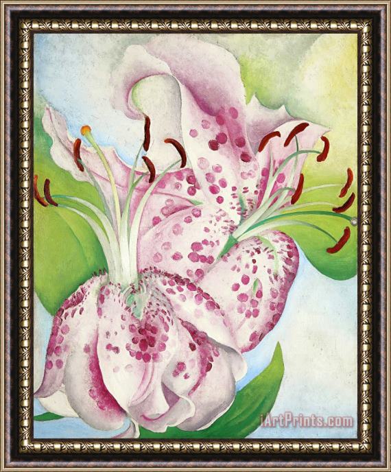 Georgia O'keeffe Pink Spotted Lillies, 1936 Framed Painting