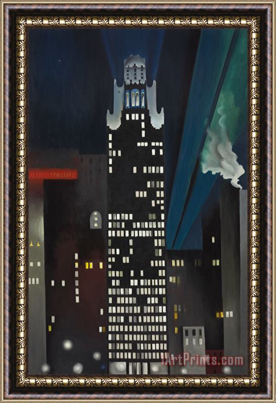Georgia O'Keeffe Radiator Building–night, New York Framed Painting