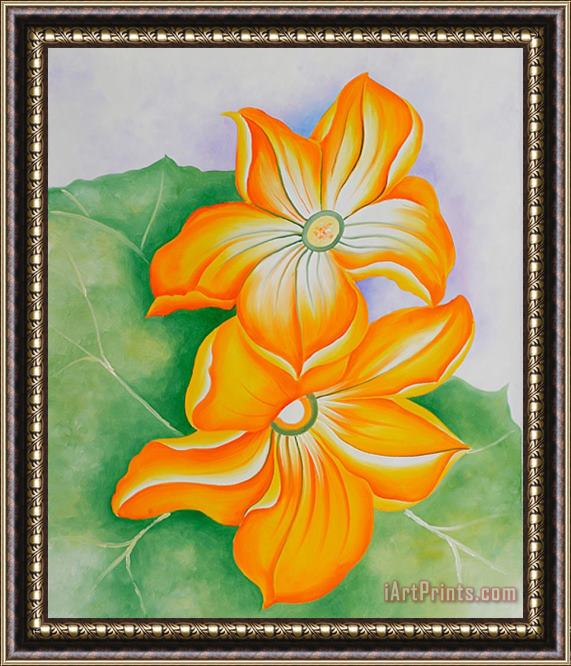 Georgia O'keeffe Squash Blossoms Framed Painting