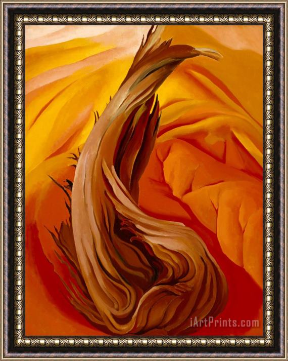 Georgia O'keeffe Stamp in Red Hills Framed Painting