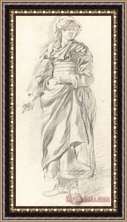 Gerrit Adriaensz. Berckheyde Standing Woman Framed Painting