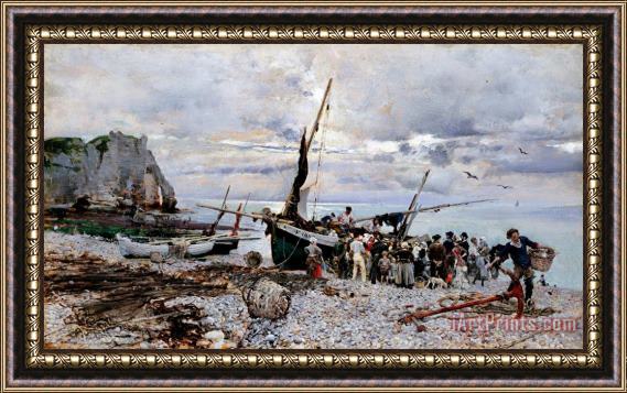 Giovanni Boldini The Return of The Fishing Boats Framed Painting