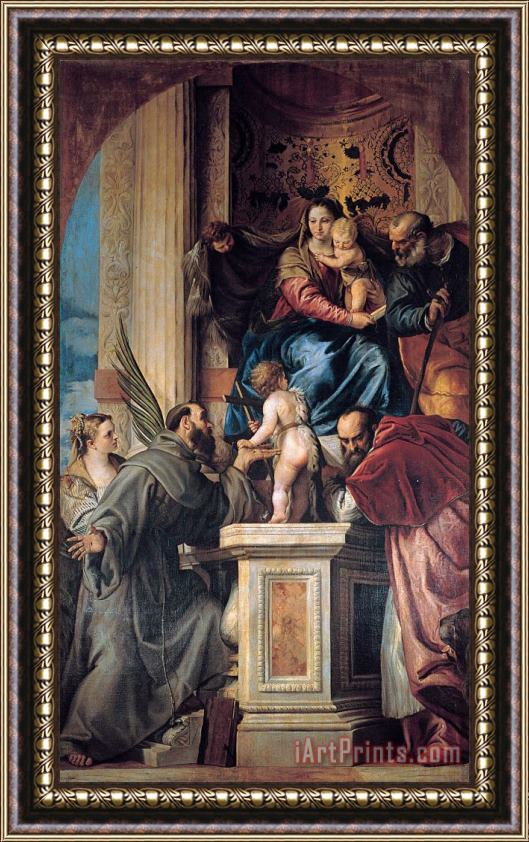 Giovanni Bonati Madonna with The Child And The Holy Ones Framed Print