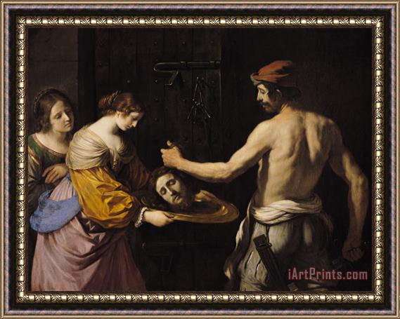 Giovanni Francesco Barbieri Salome Receiving the Head of St John the Baptist Framed Painting