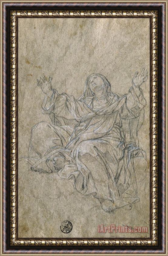 Giovanni Odazzi Study for Saint Catherine Framed Painting