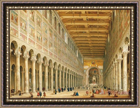 Giovanni Paolo Panini Interior Of San Paolo Fuori Le Mura Framed Print