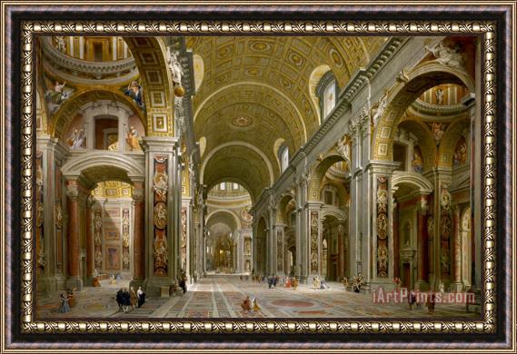 Giovanni Paolo Panini Interior of St. Peter's, Rome Framed Print