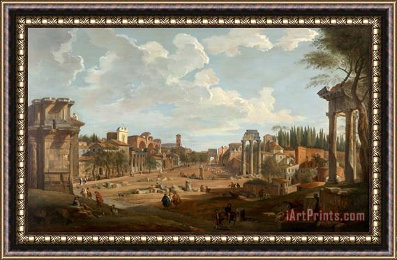 Giovanni Paolo Panini View of Rome Framed Painting