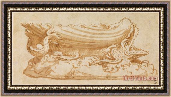 Giulio Romano Design for a Saltcellar Framed Painting