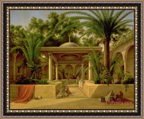 Grigory Tchernezov The Khabanija Fountain in Cairo Framed Print