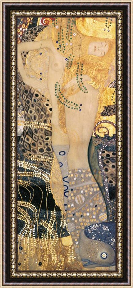 Gustav Klimt Water Serpents I Framed Painting