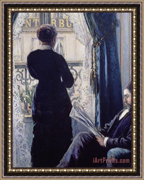 Gustave Caillebotte Interior Woman At The Window Framed Print