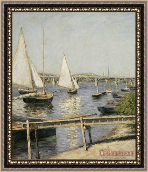 Gustave Caillebotte Sailing Boats at Argenteuil Framed Painting