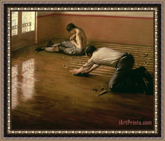 Gustave Caillebotte The Parquet Planers Framed Painting