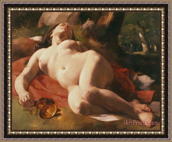 Gustave Courbet La Bacchante Framed Painting