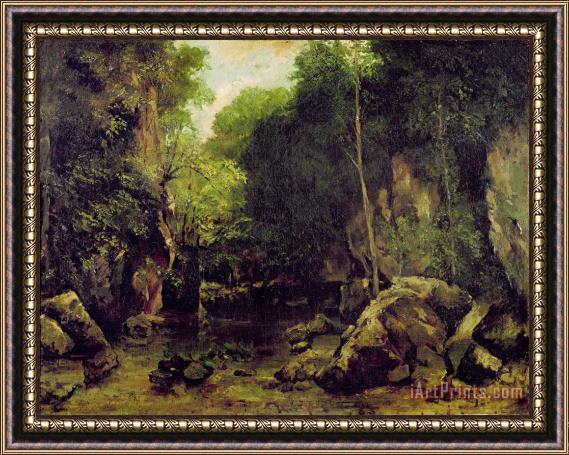 Gustave Courbet Le Puits Noir, Doubs Framed Print