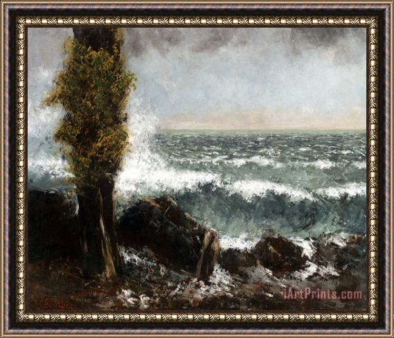 Gustave Courbet Marine, Le Peuplier Framed Print
