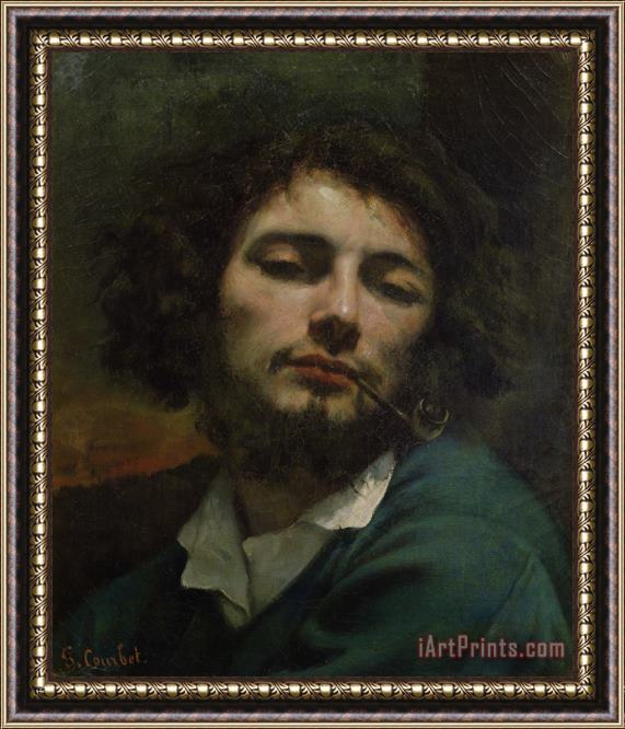 Gustave Courbet Self Portrait Or, The Man with a Pipe Framed Print