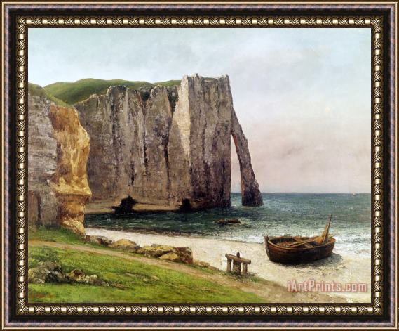 Gustave Courbet The Cliffs at Etretat Framed Print